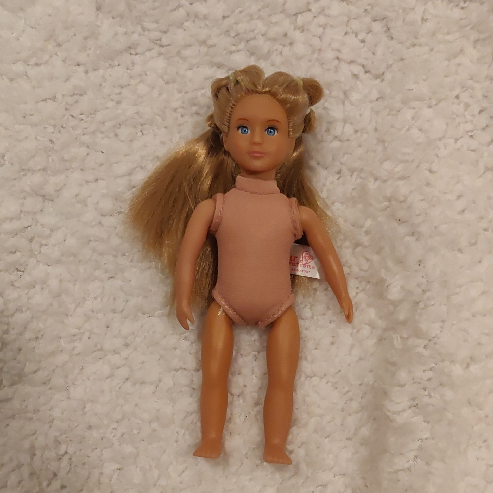 Our Generation For Battat Mini 6" Doll Blonde Long Hair Cloth Body Vinyl Limbs
